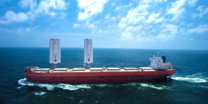 Rüzgar enerjisiyle çalışan kuruyük gemisi Pyxis Ocean yelken açtı.