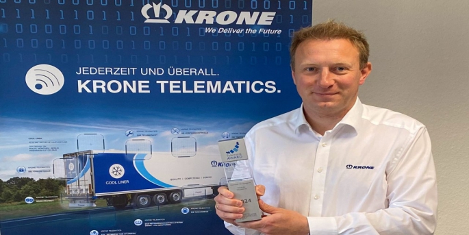 Krone 3D Solar Telematics, "Konteyner Lojistiği" kategorisinde 2024 Telematik Ödülünü kazandı.