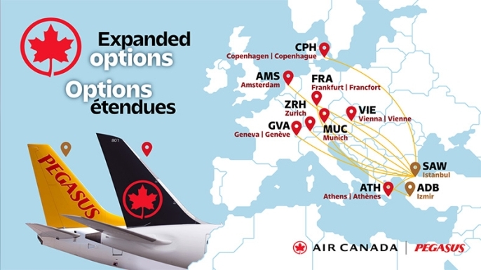 Pegasus, Kanada’nın bayrak taşıyıcı havayolu Air Canada ile interline iş birliği anlaşması imzaladığını duyurdu.