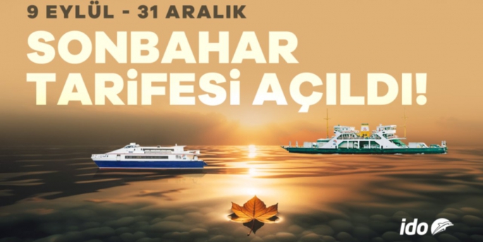 İDO' nun yenilikçi tarifesi, Marmara Denizi'nin dört bir yanına konforlu, ekonomik ve keyifli seyahatler sunuyor. 