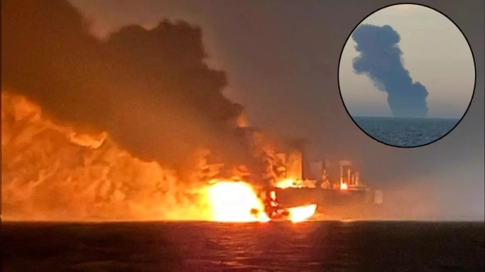 Karadeniz'de Kairos ve VIRAT adlı iki farklı tanker gemisinde patlama ve yangın meydana geldi.